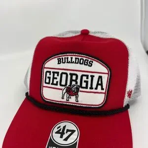 Chapeau Georgia Bulldogs 47 Brand OSFA | Snapback Rouge Blanc Corde Ajustable